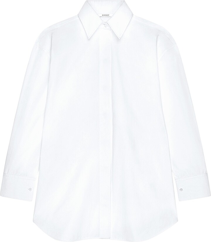 Givenchy Women's Asymmetric Shirt in Poplin - White - Size 4