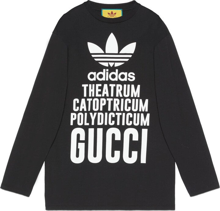 Gucci adidas x long cotton T-shirt - ShopStyle