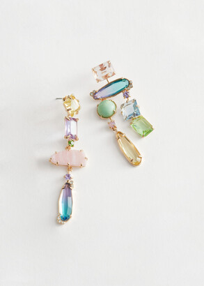 And other stories Rainbow Rhinestone Hanging Earrings