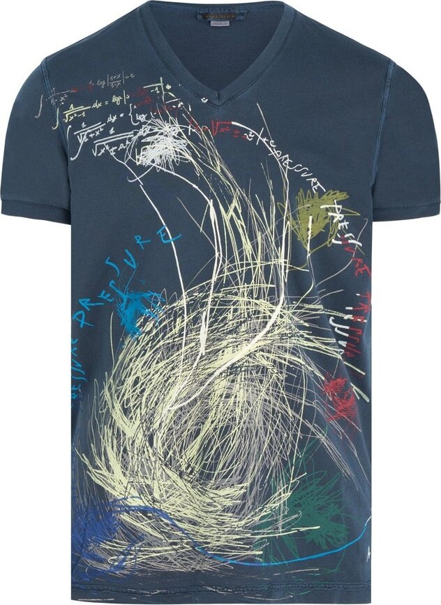 Diesel Graphic Printed V-Neck T-Shirt