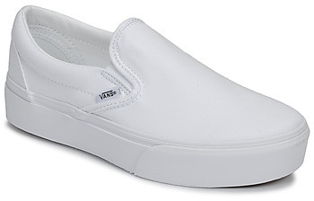 vans platform white slip on