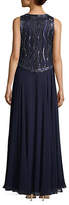 Thumbnail for your product : J Kara Embellished Sleeveless Floor-Length Gown