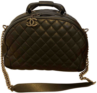 Chanel Bowling Bag Black Leather Handbags