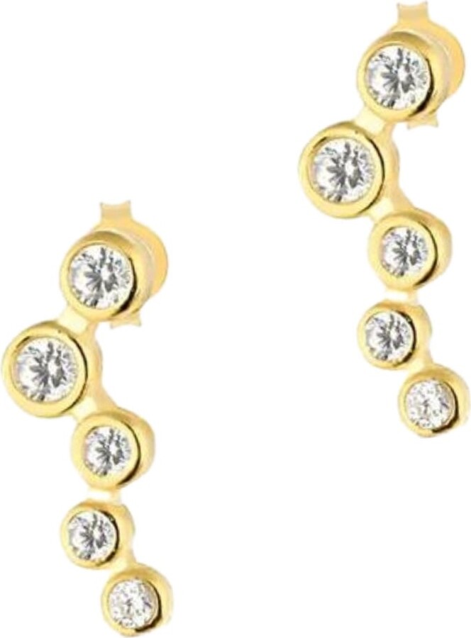 Spero London Star Cluster Stud Earring Sterling Silver - Gold