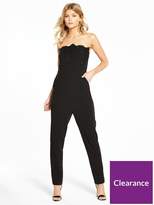 Thumbnail for your product : AX Paris Petite Lace Trim Jumpsuit - Black