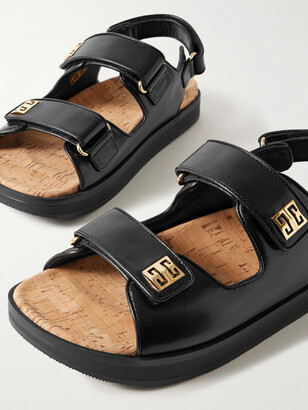 Givenchy 4g Logo-embellished Leather Sandals - Black - ShopStyle