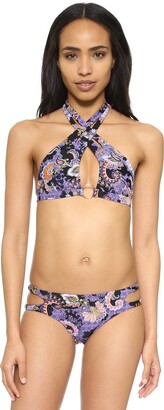 MinkPink Women's Midnight Bloom Bikini Top