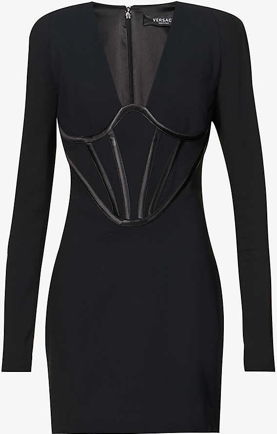 Versace Corsetbodice slimfit stretchwoven mini dress ShopStyle