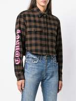 Thumbnail for your product : Marcelo Burlon County of Milan Skull embroidery cropped shirt