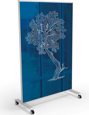 MooreCo Hierarchy Magnetic Free Standing Glass Board, 73.2" x 47.6"