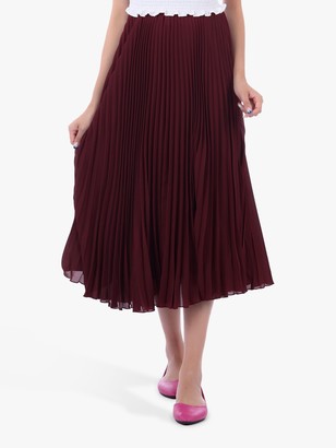 jolie moi pleated crepe maxi skirt