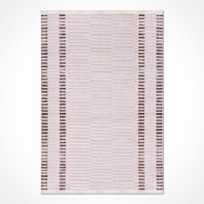 Latitude Run Modern Cream Machine Washable Non-Slip Area Rug