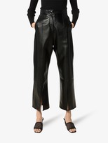 Thumbnail for your product : MATÉRIEL Flared Cropped Faux Leather Trousers