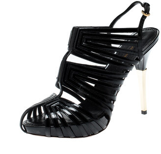 Louis Vuitton Black Leather Horizon Ankle Strap Sandals Size 36.5 Louis  Vuitton