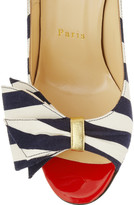 Thumbnail for your product : Christian Louboutin Just Soon 85 striped canvas pumps