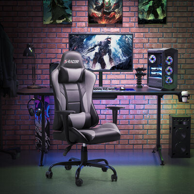 Homall High-Back Adjustable Reclining Ergonomic Faux Leather PC & Racing Game Chair