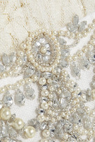 Thumbnail for your product : Marchesa Embellished tulle and lace gown