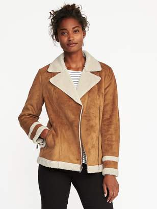 Old Navy Sherpa-Lined Moto Jacket for Women