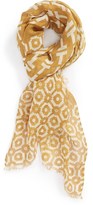 Thumbnail for your product : Tory Burch 'Fret Tile' Linen Blend Scarf