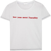 Thumbnail for your product : Mother Flocked Cotton-blend Jersey T-shirt