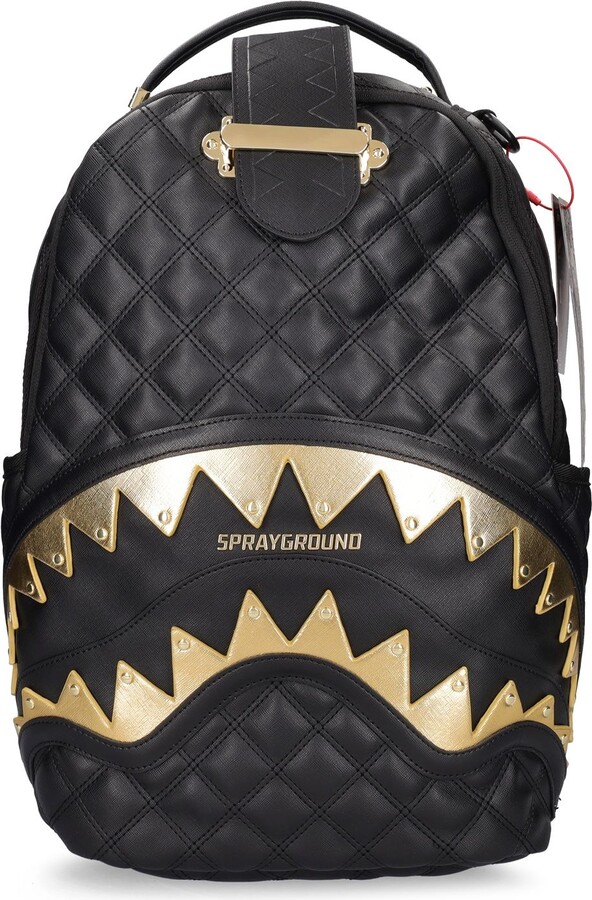 Sprayground Printed gold canvas backpack - ShopStyle