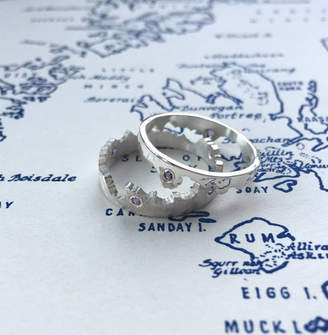 Hannah Louise Lamb Multi Gemstone Personalised Silver Coastline Ring