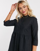 Thumbnail for your product : JDY ulle 3/4 sleeve skater shirt dress in black