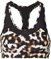 Thumbnail for your product : The Upside Chrissy Mesh-trimmed Leopard-print Stretch Sports Bra - Leopard print
