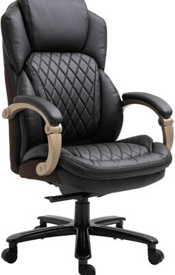 Wildon Home Comfortable Big And Tall Chair In Brown, With Roomier Seat. Adjustable Height, High Back Diamond Stitching Stable Base Work For Individuals, Swivel He