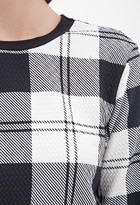 Thumbnail for your product : Forever 21 Textured Plaid Sweatshirt