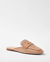 Thumbnail for your product : Ann Taylor Woven Leather Loafer Slides