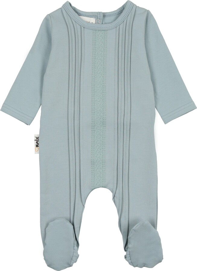 Manière Tiny Tucks Cotton Blend Footie