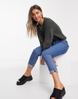 Thumbnail for your product : New Look dropped shoulder rib jumper in mid grey