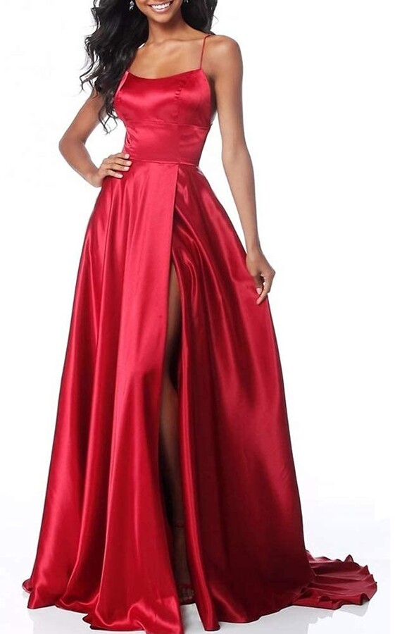 Roiii Women's Split Off Shoulder Backless Formal Long Evening Party Dress Prom Ball Gown Bridesmaids Dresses Size 8-24