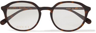 Gucci Eyewear Round-Frame Tortoiseshell Acetate Optical Glasses