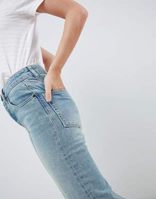 ASOS Petite DESIGN Petite Florence authentic straight leg jeans in light green cast