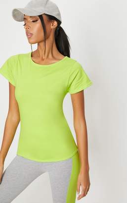 PrettyLittleThing Lime Tie Back T Shirt