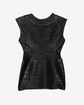 Thumbnail for your product : Herve Leger Black Foil Sleeveless Zipper Top