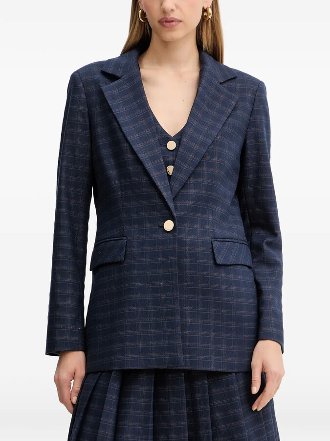 Fracomina Single-Breasted Checked Blazer