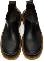 Thumbnail for your product : Bottega Veneta Black & Tan Crepe Sole Low Lug Chelsea Boots