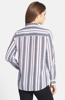 Thumbnail for your product : Foxcroft Chevron Stripe Print Shirt (Regular & Petite)