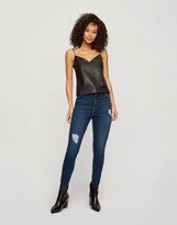 Thumbnail for your product : Miss Selfridge faux leather camisole in black