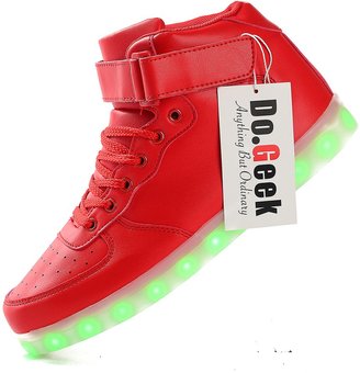 DoGeek Unisex Light up Shoes Amazon For Adult 50 Colors Led Shoes High Top USB Flashing Sneakers