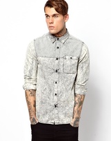 Thumbnail for your product : ASOS Acid Wash Denim Shirt In Long Sleeve