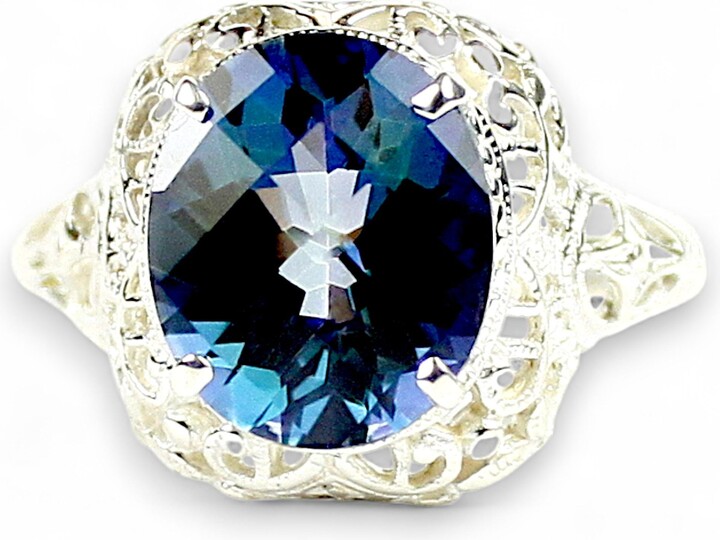 Etsy Neptune Garden Topaz, 925 Sterling Silver Antique Style Filigree Ladies Ring, Sr009