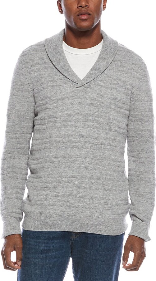 Kier & J Shawl Collar Fancy Stitch Wool & Cashmere-Blend Pullover