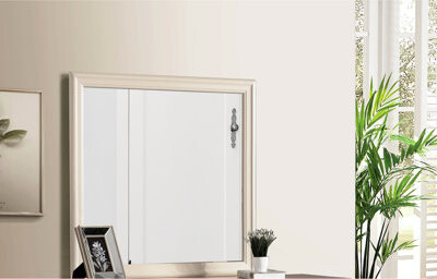 G3175-m Beige Tiltable Wall Mirror - Particle Board, 38in Depth X 1in Width Height, 23lb Hanging 38in,
