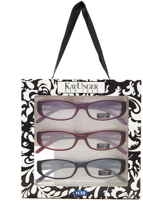 Kay Unger GlanceEyewear Women's Oval Matte Reader Glasses Set - Multiple Strengths Available