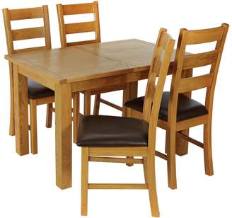 Argos Home Ashwell Oak Veneer Extending Table & 4 Chairs