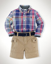 Thumbnail for your product : Ralph Lauren Baby Boy Plaid Cotton Shirt & Short Set